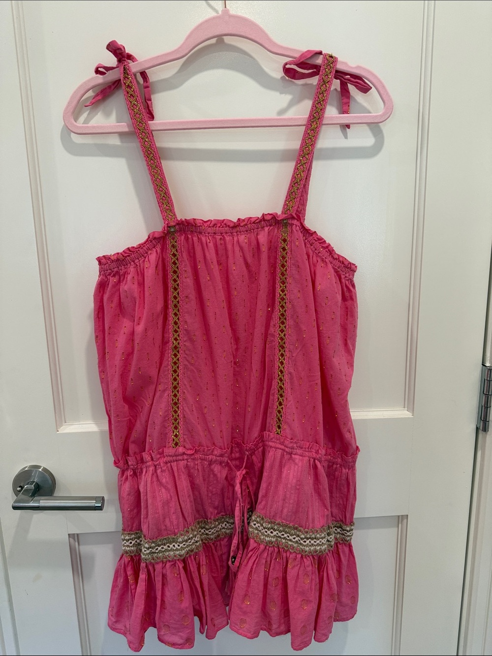 Ramy Brook Hot Pink Tie-Shoulder Mini Dress